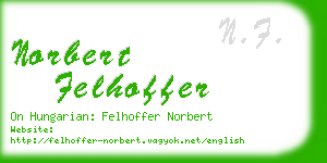 norbert felhoffer business card
